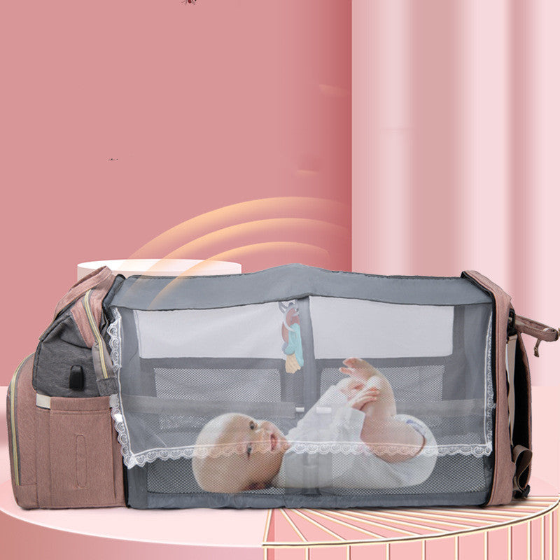 Folding Crib and Diaper Bag Backpack